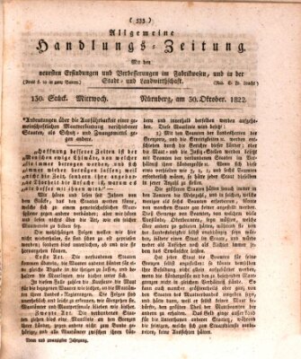 Allgemeine Handlungs-Zeitung Mittwoch 30. Oktober 1822