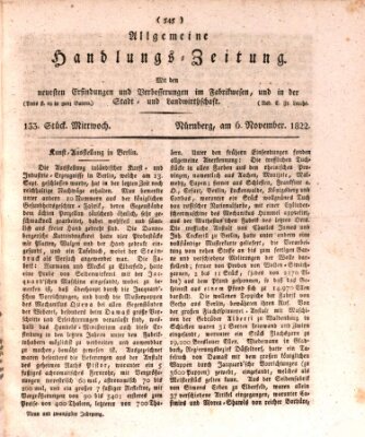 Allgemeine Handlungs-Zeitung Mittwoch 6. November 1822