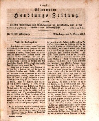 Allgemeine Handlungs-Zeitung Mittwoch 5. März 1823