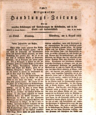 Allgemeine Handlungs-Zeitung Sonntag 3. August 1823