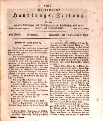 Allgemeine Handlungs-Zeitung Mittwoch 10. September 1823
