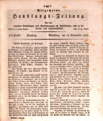 Allgemeine Handlungs-Zeitung Sonntag 14. September 1823