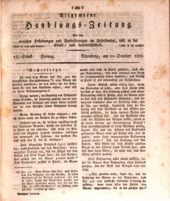 Allgemeine Handlungs-Zeitung Freitag 10. Oktober 1823