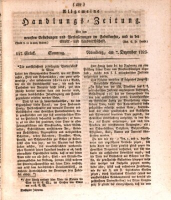 Allgemeine Handlungs-Zeitung Sonntag 7. Dezember 1823
