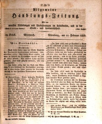 Allgemeine Handlungs-Zeitung Mittwoch 11. Februar 1824