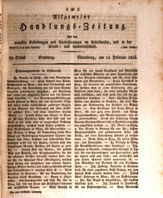 Allgemeine Handlungs-Zeitung Sonntag 15. Februar 1824