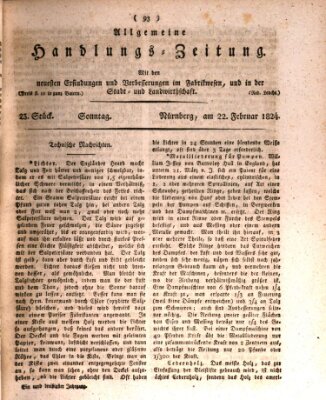 Allgemeine Handlungs-Zeitung Sonntag 22. Februar 1824