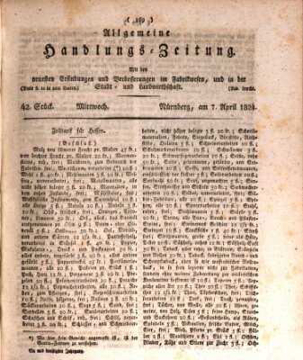 Allgemeine Handlungs-Zeitung Mittwoch 7. April 1824