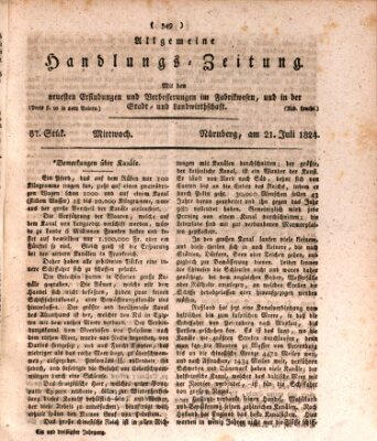 Allgemeine Handlungs-Zeitung Mittwoch 21. Juli 1824