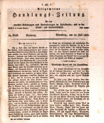 Allgemeine Handlungs-Zeitung Sonntag 25. Juli 1824