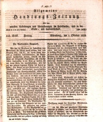 Allgemeine Handlungs-Zeitung Freitag 1. Oktober 1824