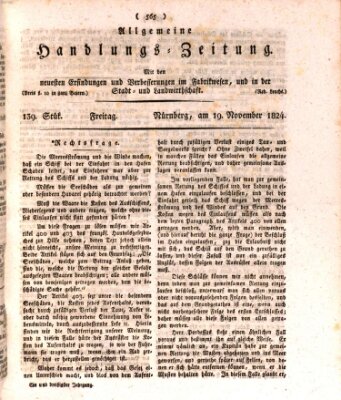 Allgemeine Handlungs-Zeitung Freitag 19. November 1824