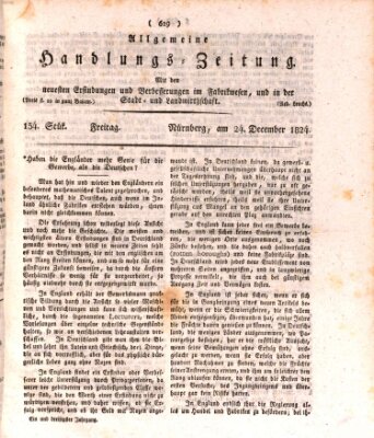 Allgemeine Handlungs-Zeitung Freitag 24. Dezember 1824