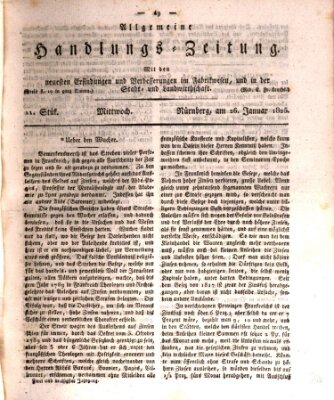 Allgemeine Handlungs-Zeitung Mittwoch 26. Januar 1825