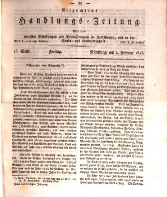 Allgemeine Handlungs-Zeitung Freitag 4. Februar 1825