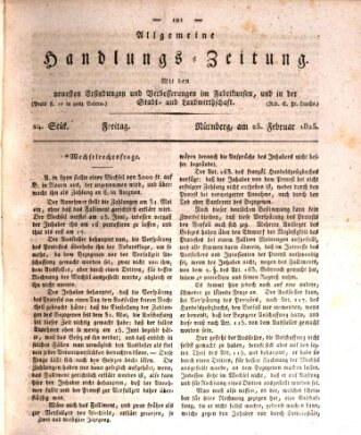 Allgemeine Handlungs-Zeitung Freitag 25. Februar 1825
