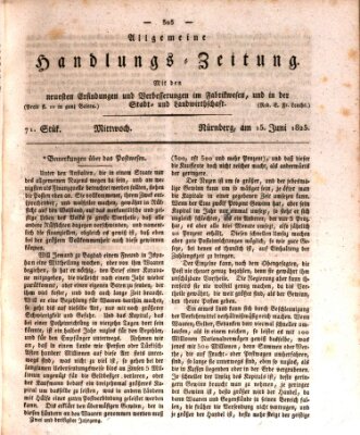 Allgemeine Handlungs-Zeitung Mittwoch 15. Juni 1825
