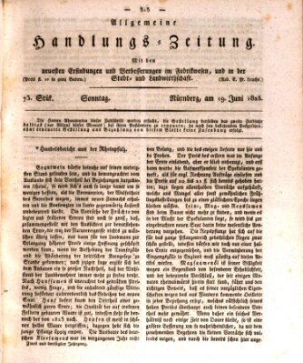 Allgemeine Handlungs-Zeitung Sonntag 19. Juni 1825