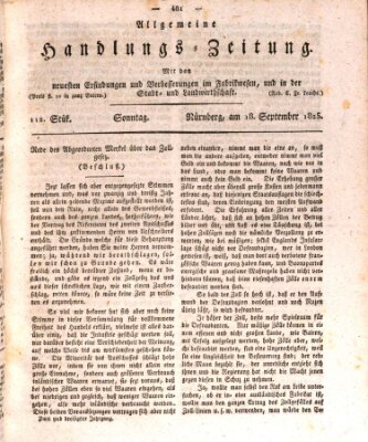 Allgemeine Handlungs-Zeitung Sonntag 18. September 1825