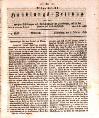 Allgemeine Handlungs-Zeitung Mittwoch 5. Oktober 1825