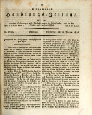 Allgemeine Handlungs-Zeitung Sonntag 22. Januar 1826