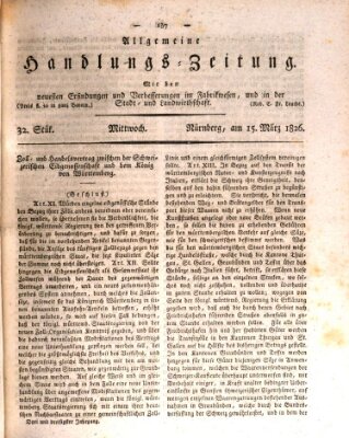 Allgemeine Handlungs-Zeitung Mittwoch 15. März 1826