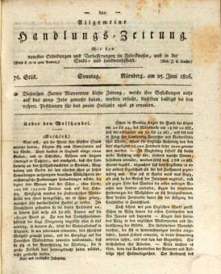 Allgemeine Handlungs-Zeitung Sonntag 25. Juni 1826