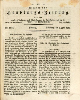Allgemeine Handlungs-Zeitung Sonntag 9. Juli 1826