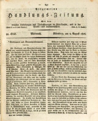 Allgemeine Handlungs-Zeitung Mittwoch 9. August 1826
