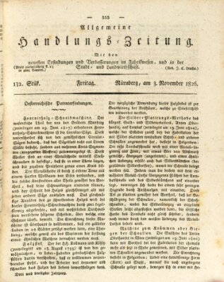 Allgemeine Handlungs-Zeitung Freitag 3. November 1826