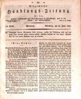 Allgemeine Handlungs-Zeitung Mittwoch 27. Juni 1827