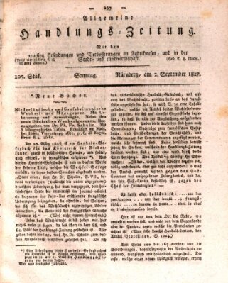 Allgemeine Handlungs-Zeitung Sonntag 2. September 1827