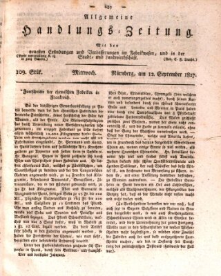 Allgemeine Handlungs-Zeitung Mittwoch 12. September 1827