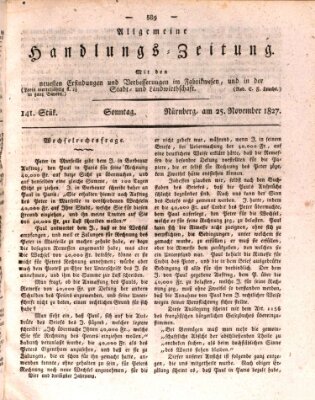 Allgemeine Handlungs-Zeitung Sonntag 25. November 1827