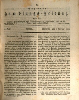 Allgemeine Handlungs-Zeitung Freitag 1. Februar 1828
