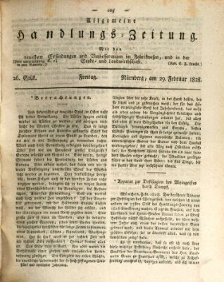 Allgemeine Handlungs-Zeitung Freitag 29. Februar 1828