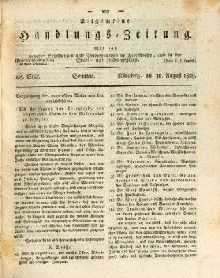 Allgemeine Handlungs-Zeitung Sonntag 31. August 1828