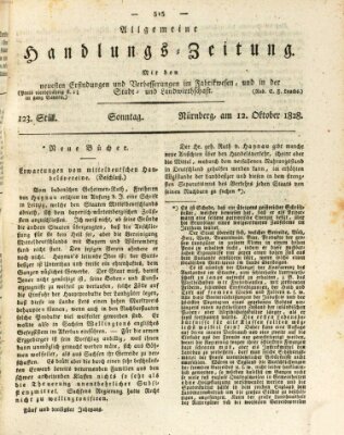 Allgemeine Handlungs-Zeitung Sonntag 12. Oktober 1828