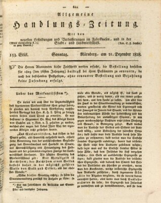 Allgemeine Handlungs-Zeitung Sonntag 21. Dezember 1828
