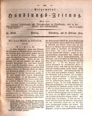 Allgemeine Handlungs-Zeitung Freitag 27. Februar 1829