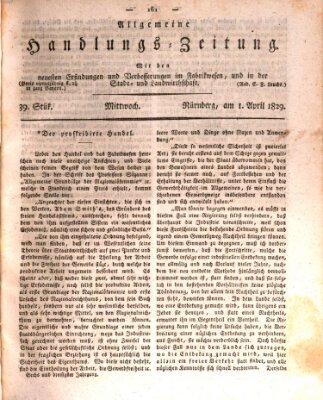 Allgemeine Handlungs-Zeitung Mittwoch 1. April 1829