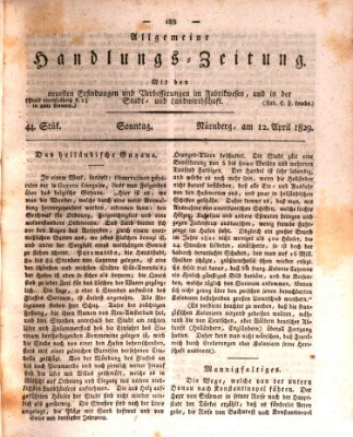 Allgemeine Handlungs-Zeitung Sonntag 12. April 1829