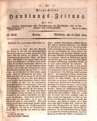 Allgemeine Handlungs-Zeitung Freitag 26. Juni 1829