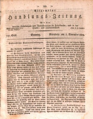 Allgemeine Handlungs-Zeitung Sonntag 1. November 1829