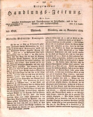 Allgemeine Handlungs-Zeitung Mittwoch 25. November 1829