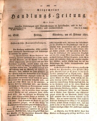 Allgemeine Handlungs-Zeitung Freitag 26. Februar 1830