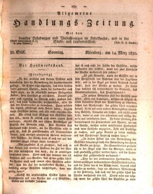 Allgemeine Handlungs-Zeitung Sonntag 14. März 1830