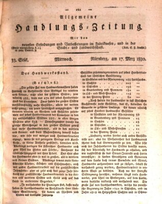 Allgemeine Handlungs-Zeitung Mittwoch 17. März 1830