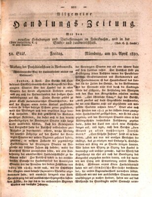 Allgemeine Handlungs-Zeitung Freitag 30. April 1830