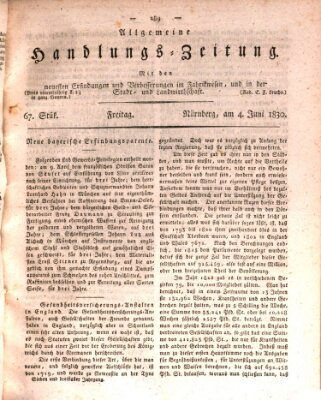 Allgemeine Handlungs-Zeitung Freitag 4. Juni 1830